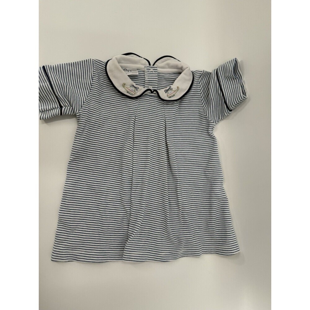 Pippa Layette Lounge Top Helicopter Embroidery Collar 100% Pima Cotton Size 4t